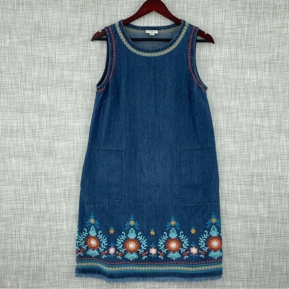 💥   Women's Size XS Tank Dress Embroidered Boho 0179